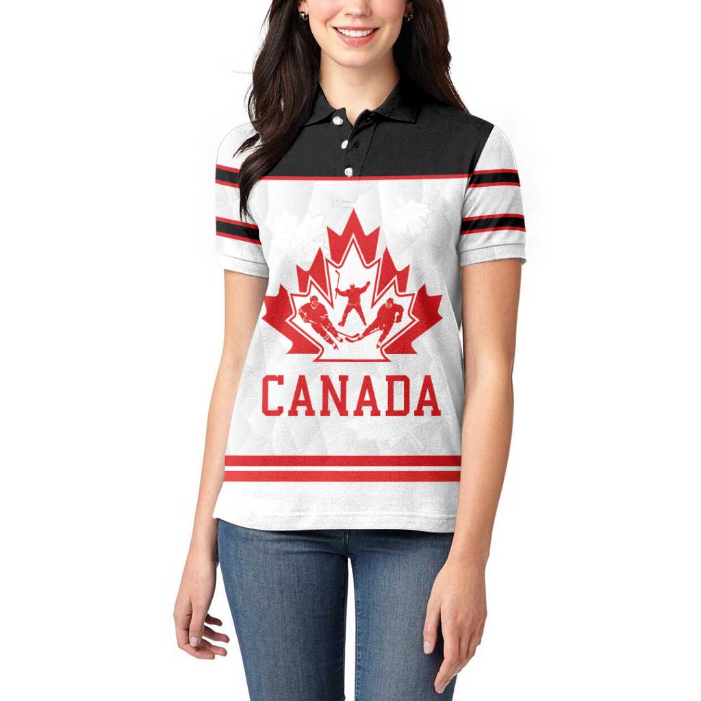Canada Ice Hockey Custom Women Polo Shirt Maple Leaves Sport