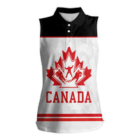 Canada Ice Hockey Custom Women Sleeveless Polo Shirt Maple Leaves Sport