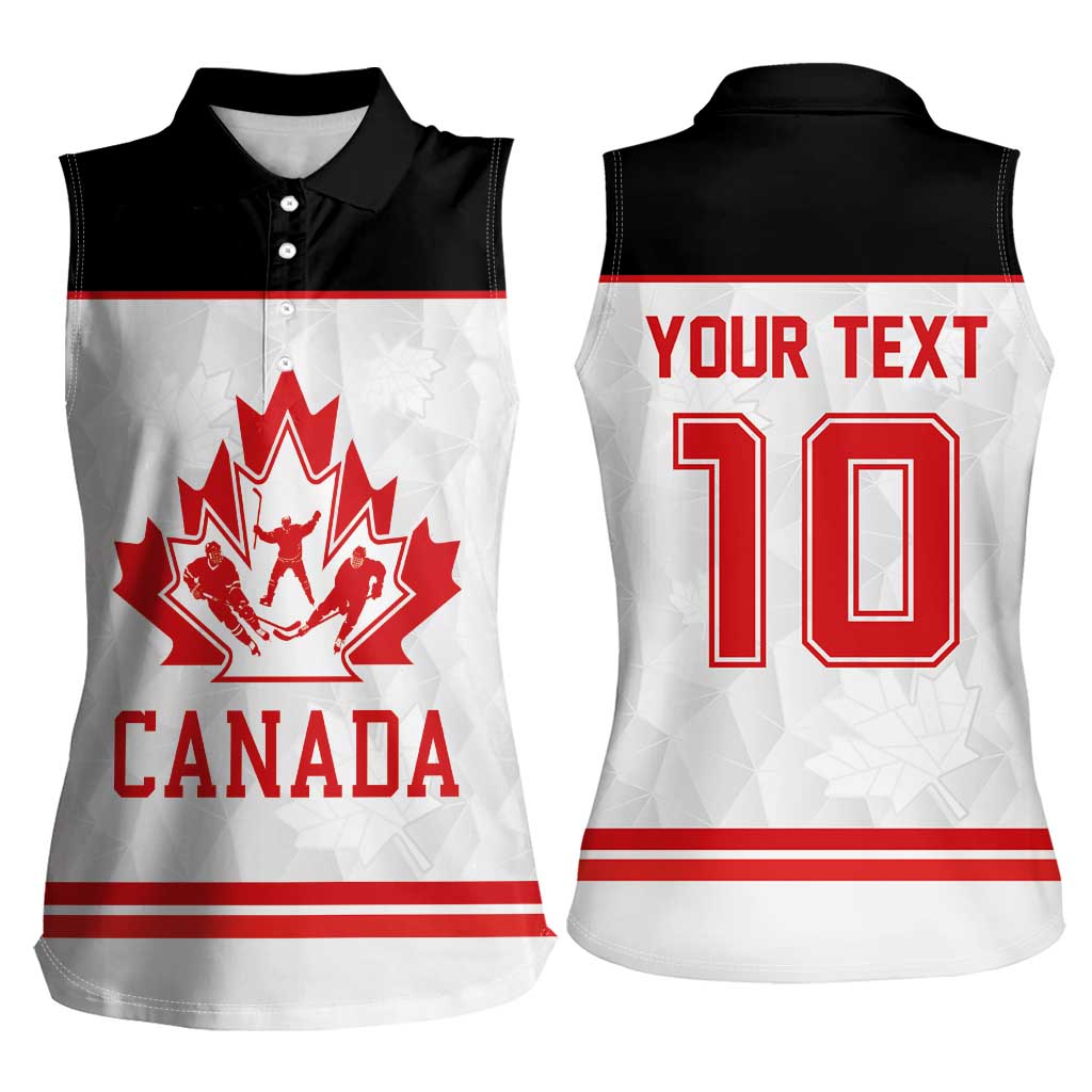 Canada Ice Hockey Custom Women Sleeveless Polo Shirt Maple Leaves Sport