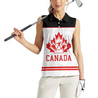 Canada Ice Hockey Custom Women Sleeveless Polo Shirt Maple Leaves Sport