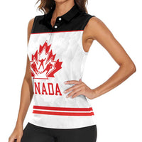 Canada Ice Hockey Custom Women Sleeveless Polo Shirt Maple Leaves Sport