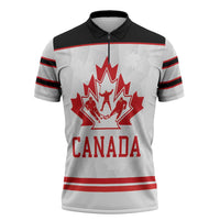 Canada Ice Hockey Custom Zipper Polo Shirt Maple Leaves Sport
