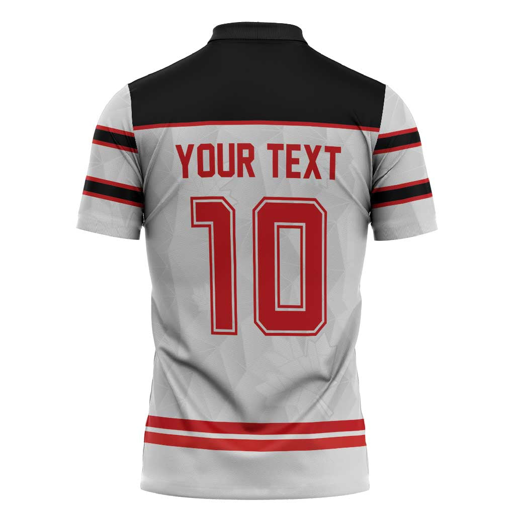 Canada Ice Hockey Custom Zipper Polo Shirt Maple Leaves Sport