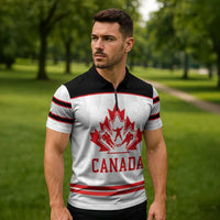 Canada Ice Hockey Custom Zipper Polo Shirt Maple Leaves Sport