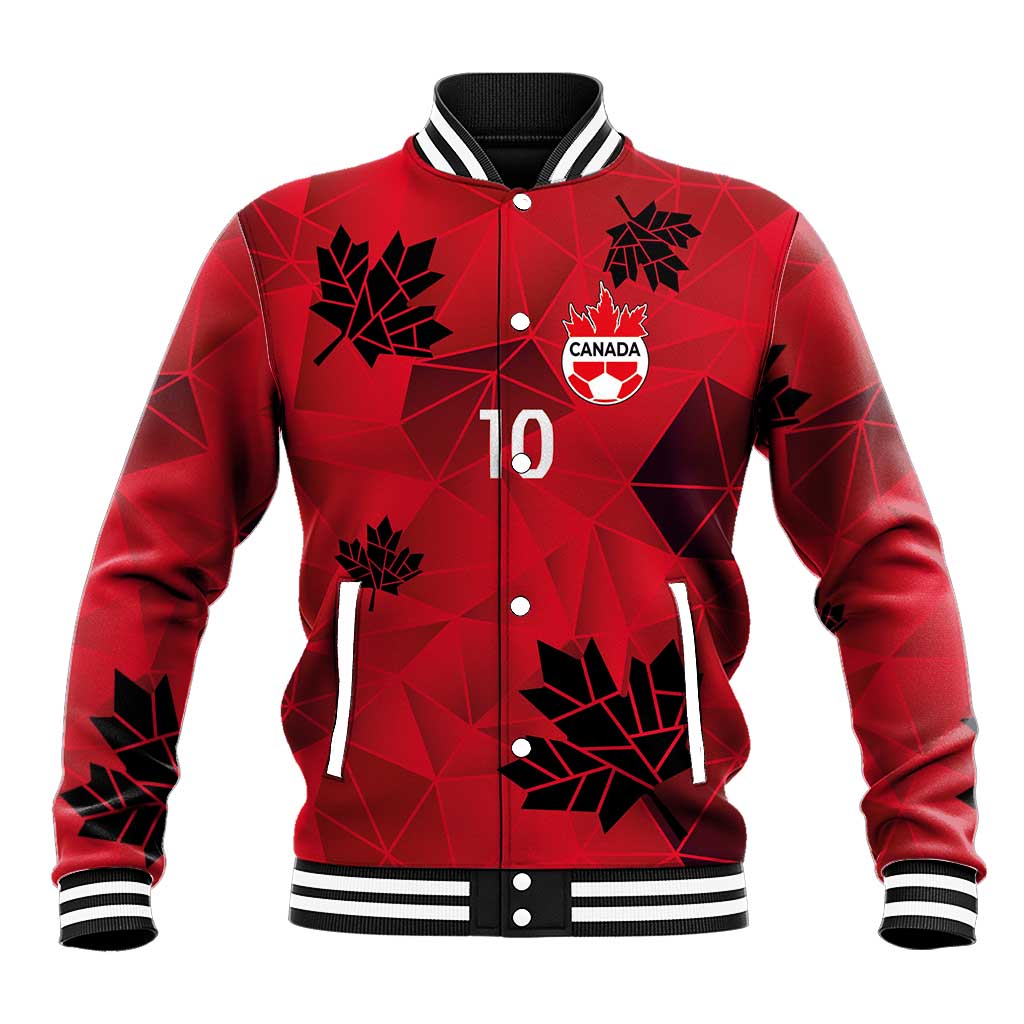 Custom Canada Football Baseball Jacket Maple Leaves Geometric Style