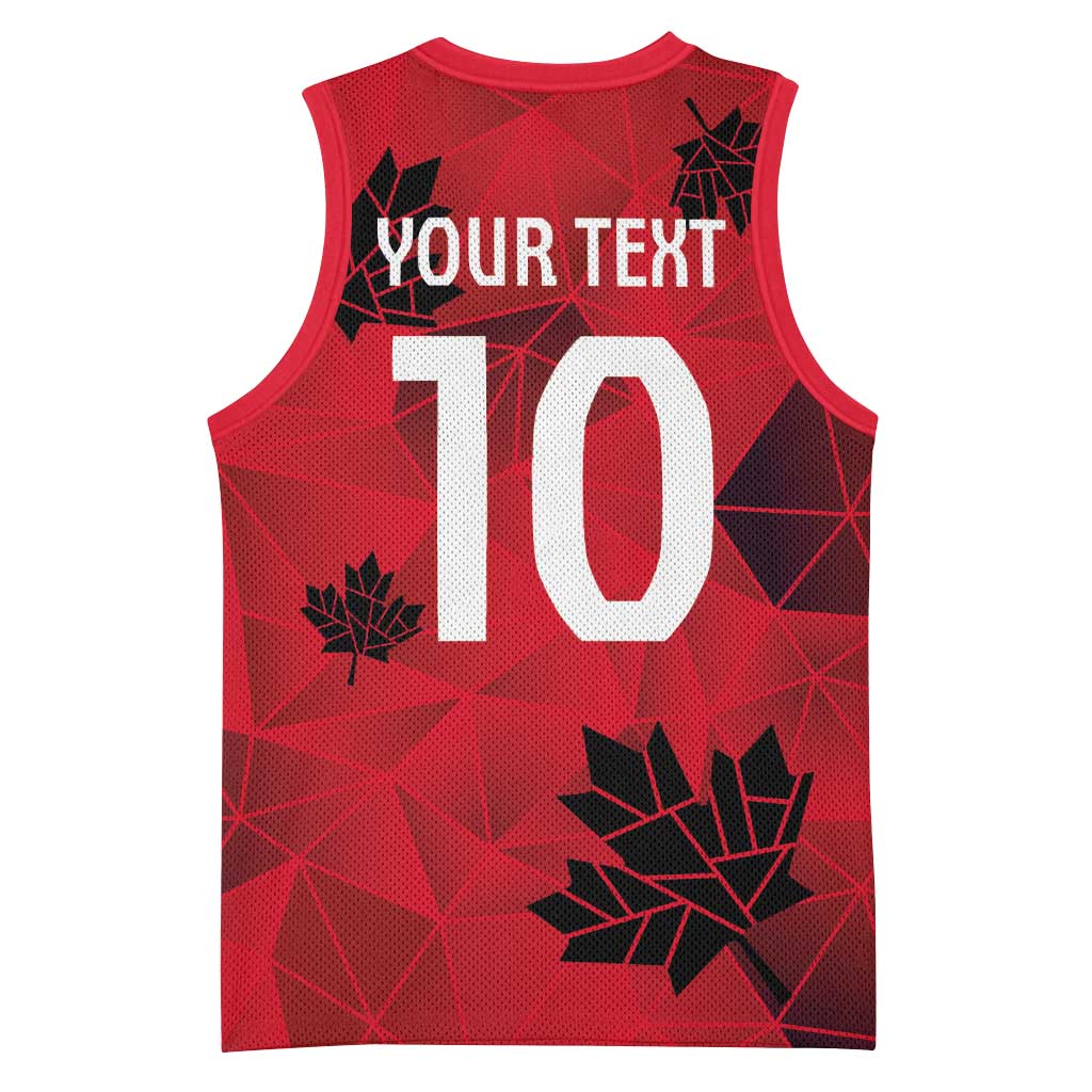Custom Canada Football Basketball Jersey Maple Leaves Geometric Style