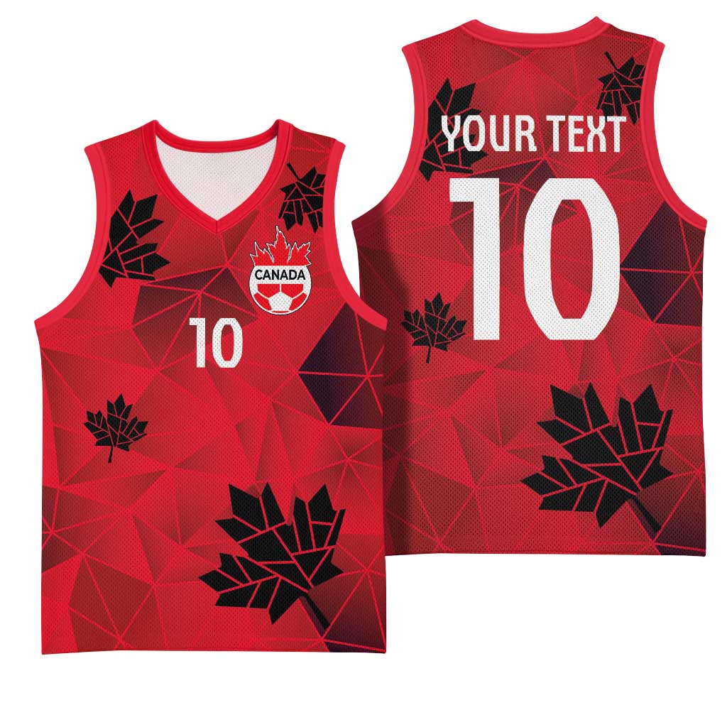 Custom Canada Football Basketball Jersey Maple Leaves Geometric Style