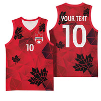 Custom Canada Football Basketball Jersey Maple Leaves Geometric Style