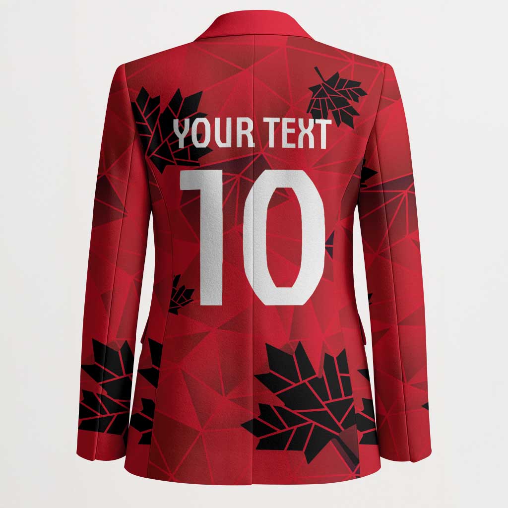 Custom Canada Football Blazer Maple Leaves Geometric Style