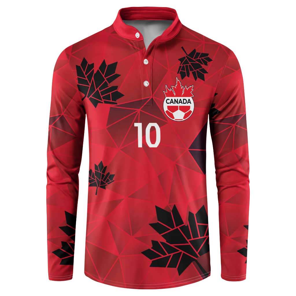 Custom Canada Football Button Sweatshirt Maple Leaves Geometric Style