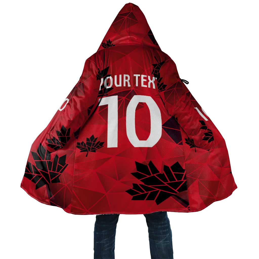 Custom Canada Football Cloak Maple Leaves Geometric Style