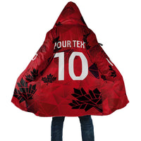 Custom Canada Football Cloak Maple Leaves Geometric Style