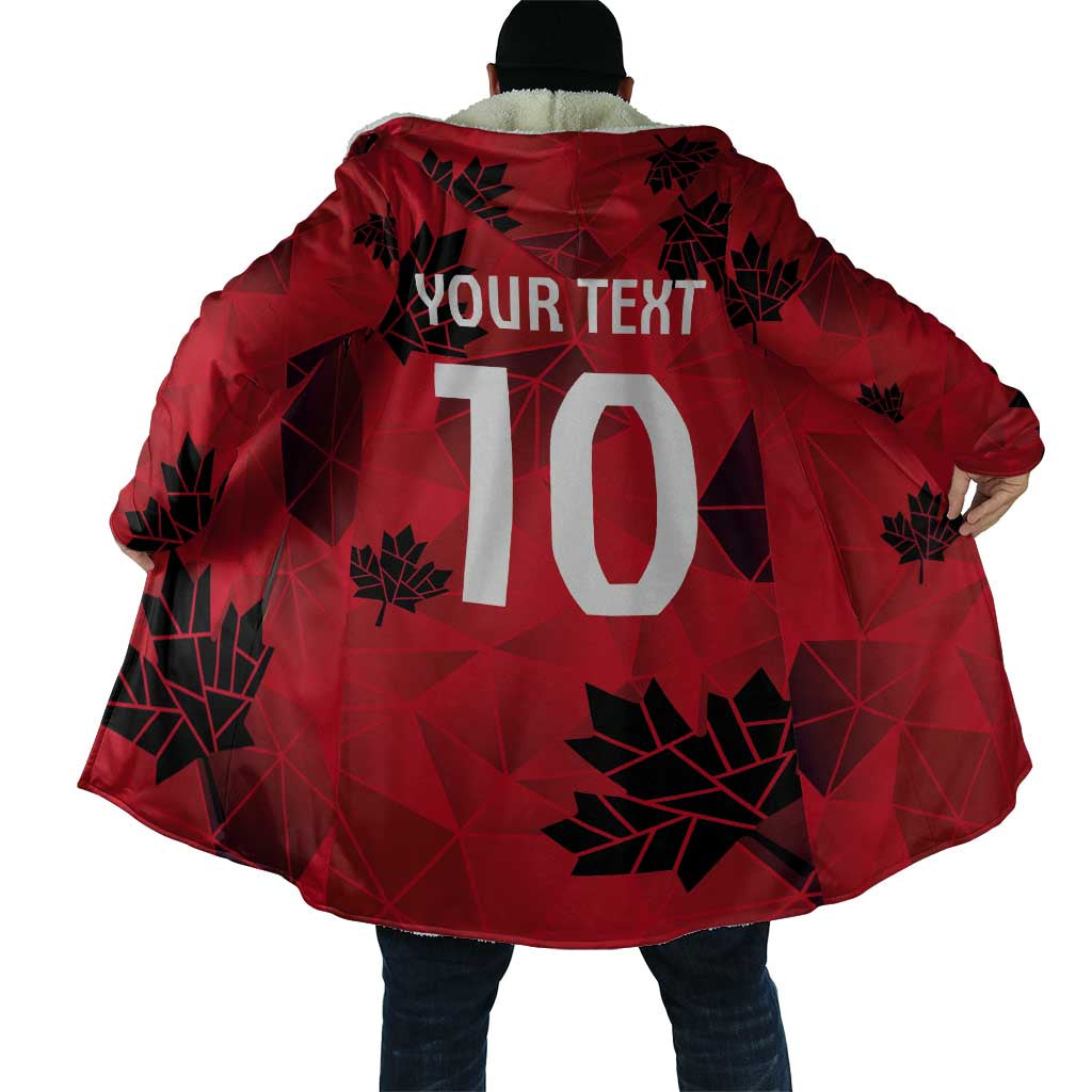 Custom Canada Football Cloak Maple Leaves Geometric Style