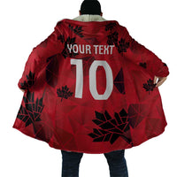 Custom Canada Football Cloak Maple Leaves Geometric Style
