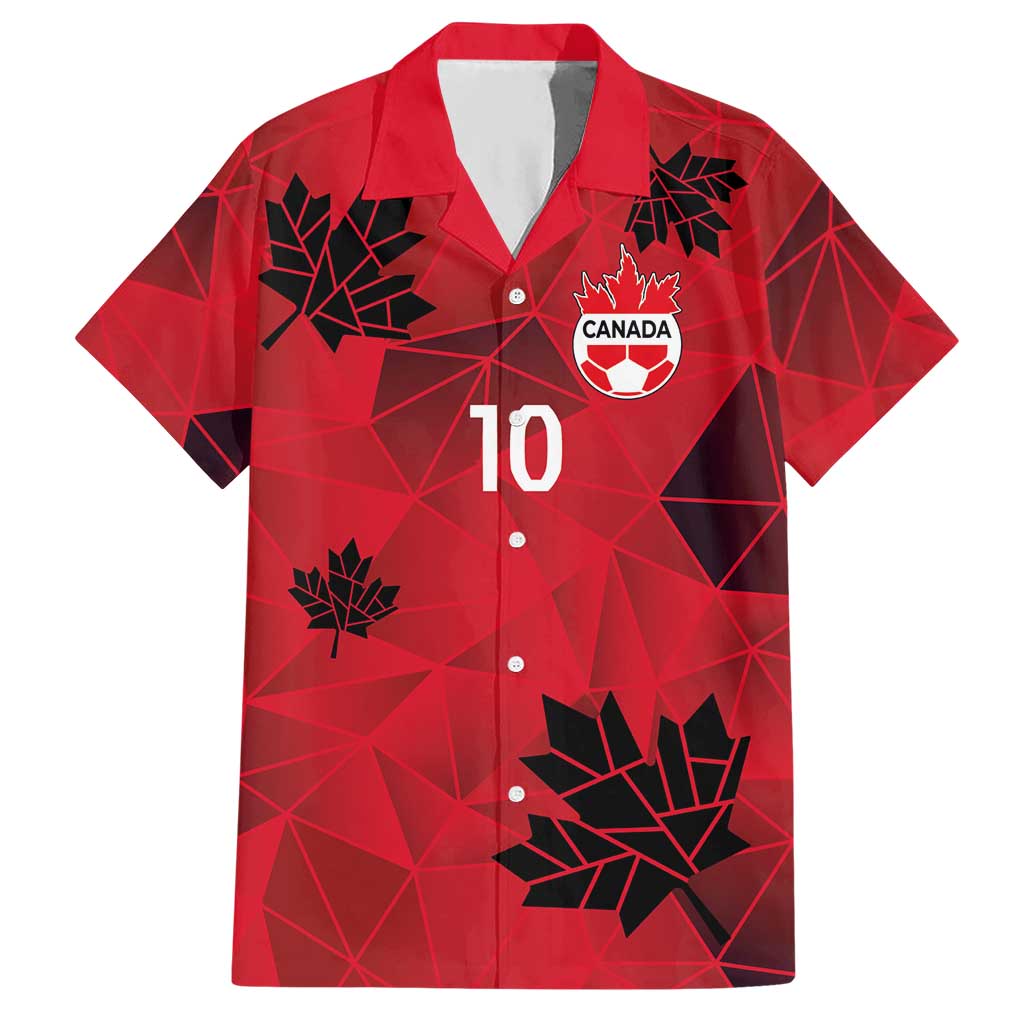 Custom Canada Football Hawaiian Shirt Maple Leaves Geometric Style