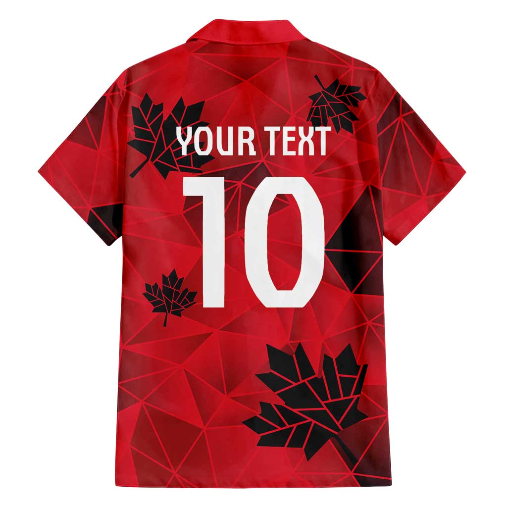 Custom Canada Football Hawaiian Shirt Maple Leaves Geometric Style