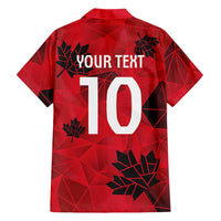 Custom Canada Football Hawaiian Shirt Maple Leaves Geometric Style