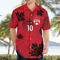 Custom Canada Football Hawaiian Shirt Maple Leaves Geometric Style