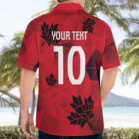 Custom Canada Football Hawaiian Shirt Maple Leaves Geometric Style