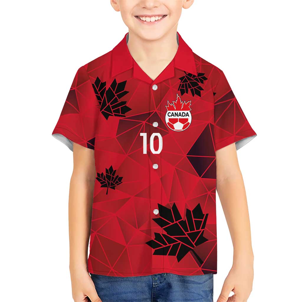 Custom Canada Football Hawaiian Shirt Maple Leaves Geometric Style