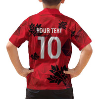 Custom Canada Football Hawaiian Shirt Maple Leaves Geometric Style