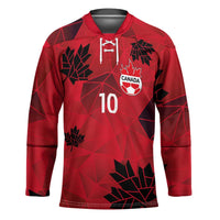 Custom Canada Football Hockey Jersey Maple Leaves Geometric Style
