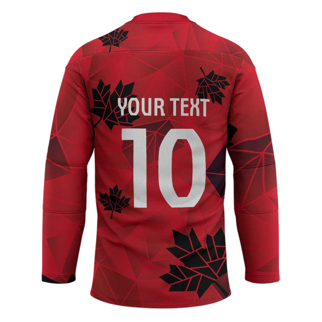 Custom Canada Football Hockey Jersey Maple Leaves Geometric Style