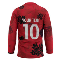 Custom Canada Football Hockey Jersey Maple Leaves Geometric Style