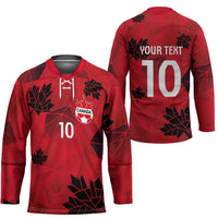 Custom Canada Football Hockey Jersey Maple Leaves Geometric Style