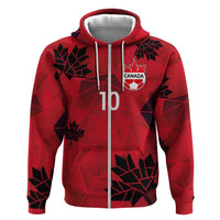 Custom Canada Football Hoodie Maple Leaves Geometric Style