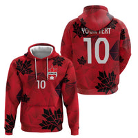 Custom Canada Football Hoodie Maple Leaves Geometric Style
