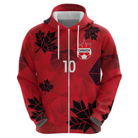 Custom Canada Football Hoodie Maple Leaves Geometric Style