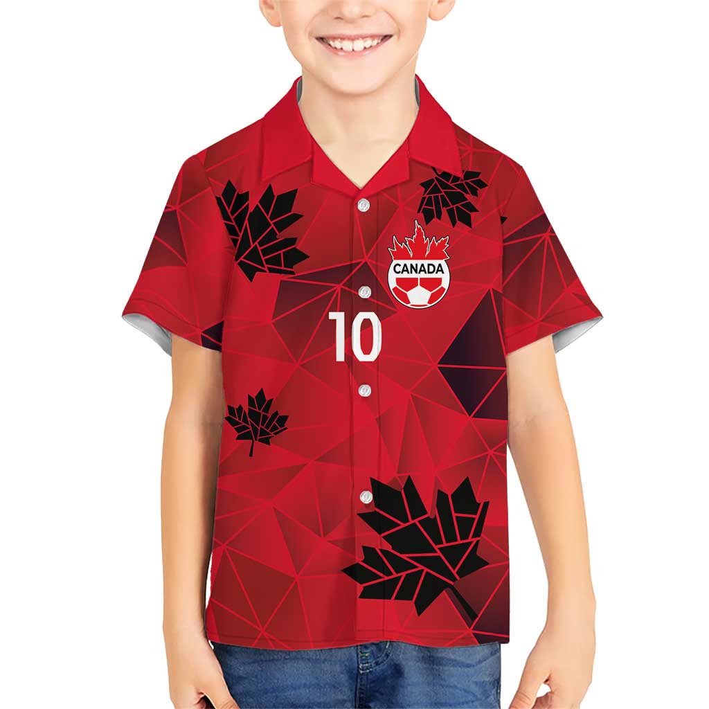 Custom Canada Football Kid Hawaiian Shirt Maple Leaves Geometric Style