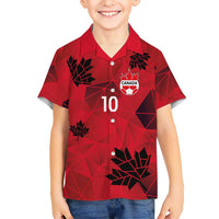 Custom Canada Football Kid Hawaiian Shirt Maple Leaves Geometric Style