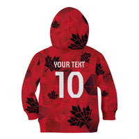 Custom Canada Football Kid Hoodie Maple Leaves Geometric Style