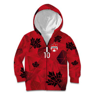 Custom Canada Football Kid Hoodie Maple Leaves Geometric Style