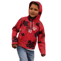 Custom Canada Football Kid Hoodie Maple Leaves Geometric Style