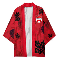 Custom Canada Football Kimono Maple Leaves Geometric Style