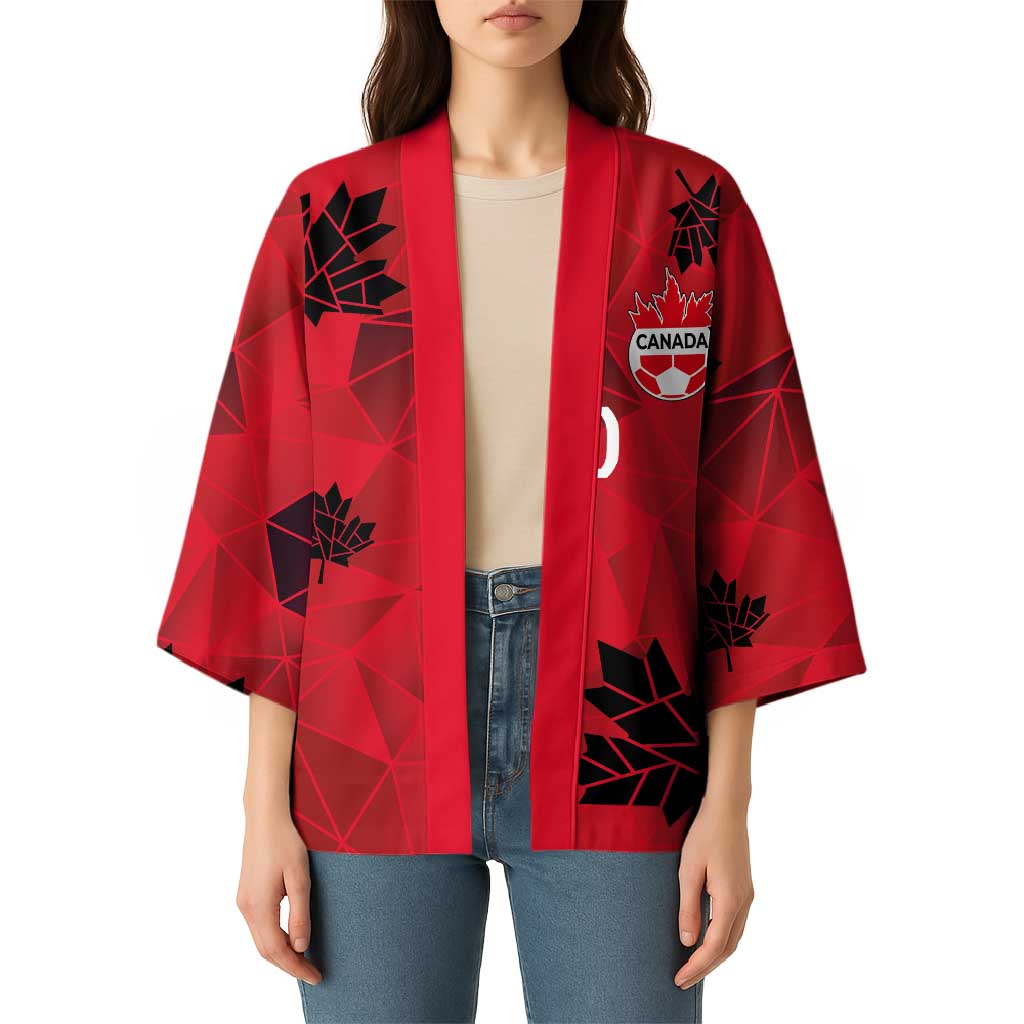 Custom Canada Football Kimono Maple Leaves Geometric Style