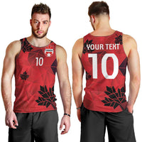 Custom Canada Football Men Tank Top Maple Leaves Geometric Style