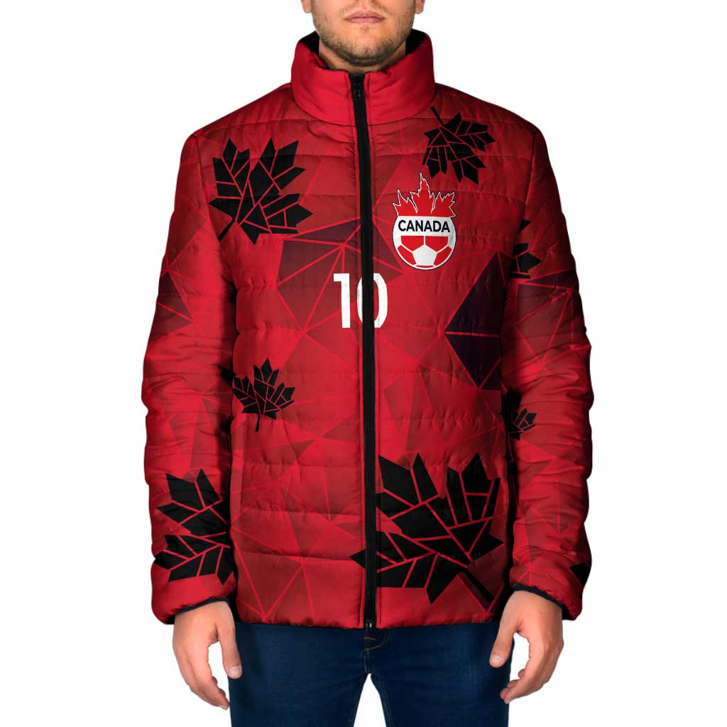 Custom Canada Football Padded Jacket Maple Leaves Geometric Style