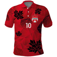 Custom Canada Football Polo Shirt Maple Leaves Geometric Style