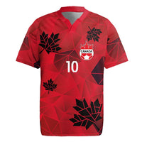 Custom Canada Football Rugby Jersey Maple Leaves Geometric Style