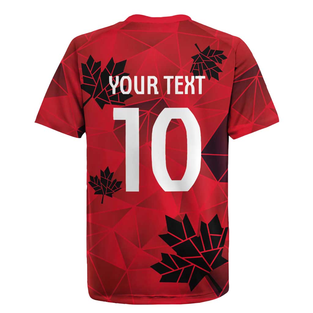 Custom Canada Football Rugby Jersey Maple Leaves Geometric Style