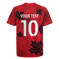Custom Canada Football Rugby Jersey Maple Leaves Geometric Style