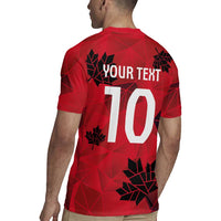 Custom Canada Football Rugby Jersey Maple Leaves Geometric Style