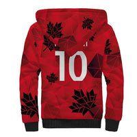 Custom Canada Football Sherpa Hoodie Maple Leaves Geometric Style