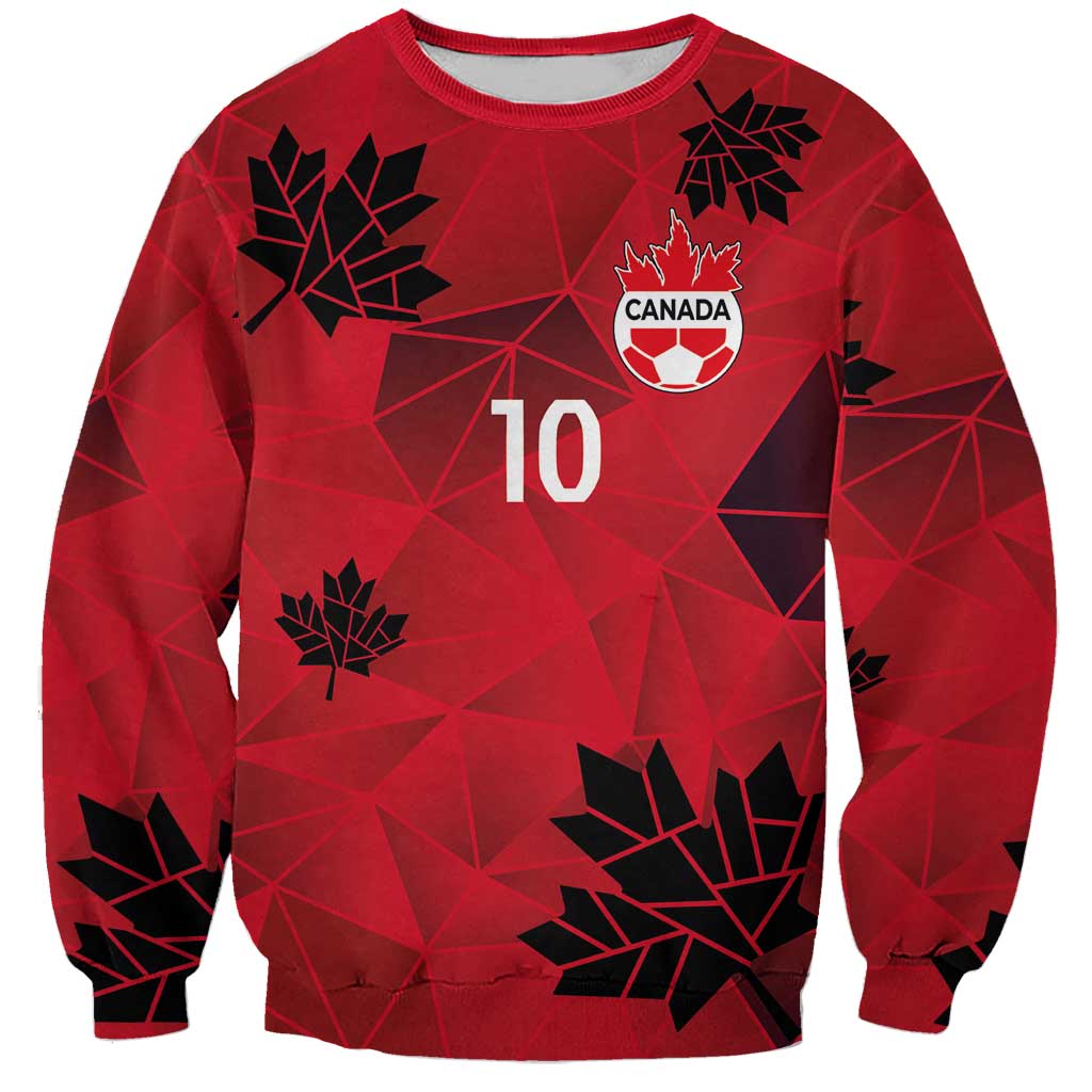 Custom Canada Football Sweatshirt Maple Leaves Geometric Style
