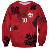Custom Canada Football Sweatshirt Maple Leaves Geometric Style