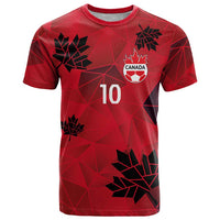 Custom Canada Football T Shirt Maple Leaves Geometric Style